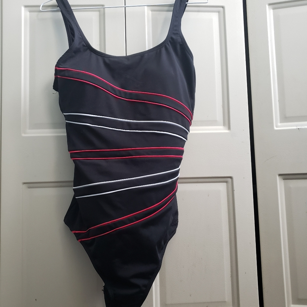 Bathing Swim Suit Black One Piece 12 Large